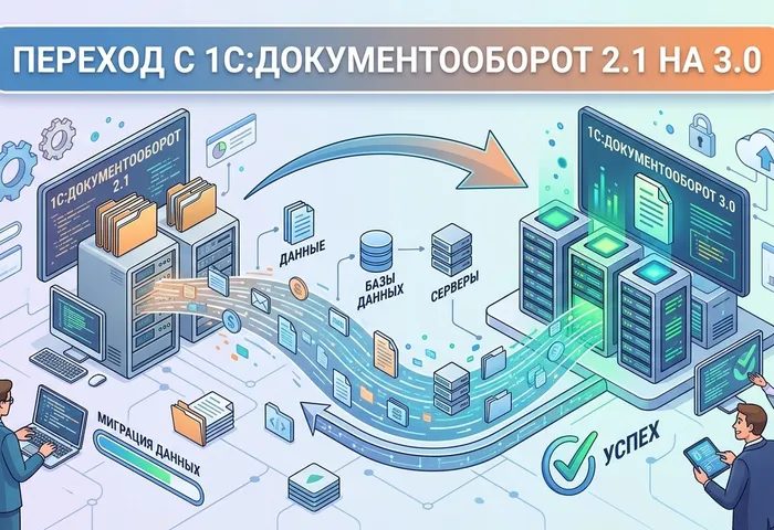 Переход с 1С:Документооборот 2.1 на 3.0 без потери данных и остановки согласований