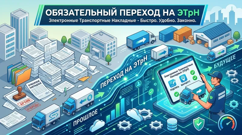 Обязательный переход на электронные транспортные накладные (ЭТрН). Основное изображение